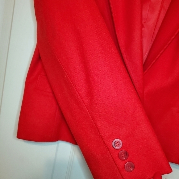 VTG Pendleton Blazer Suit Jacket Red Virgin Wool Lined Single Breasted Plus 14P - Picture 2 of 8